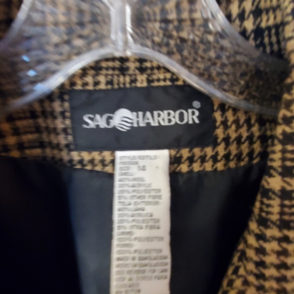 L size 14 Plaid Black Taupe Jacket Blazer - Picture 5 of 6